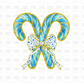 Candy cane BLUE DTF Transfer E209