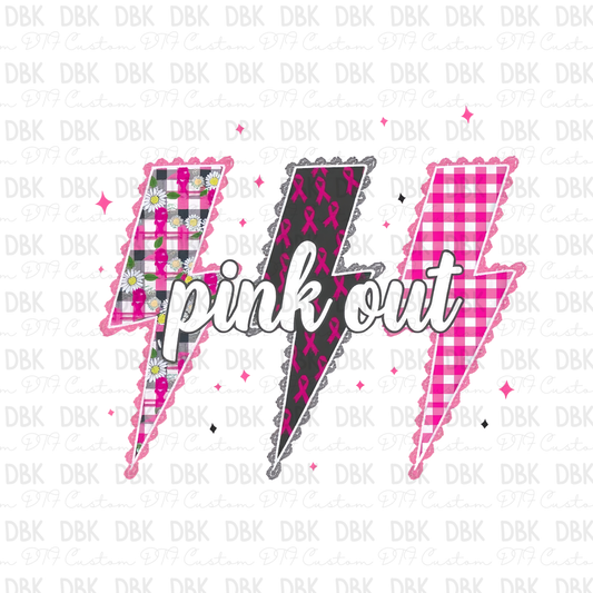 Pink Out Bolt DTF Transfer L39