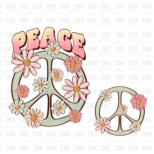 Peace DTF transfer (Don't forget to purchase the pocket)