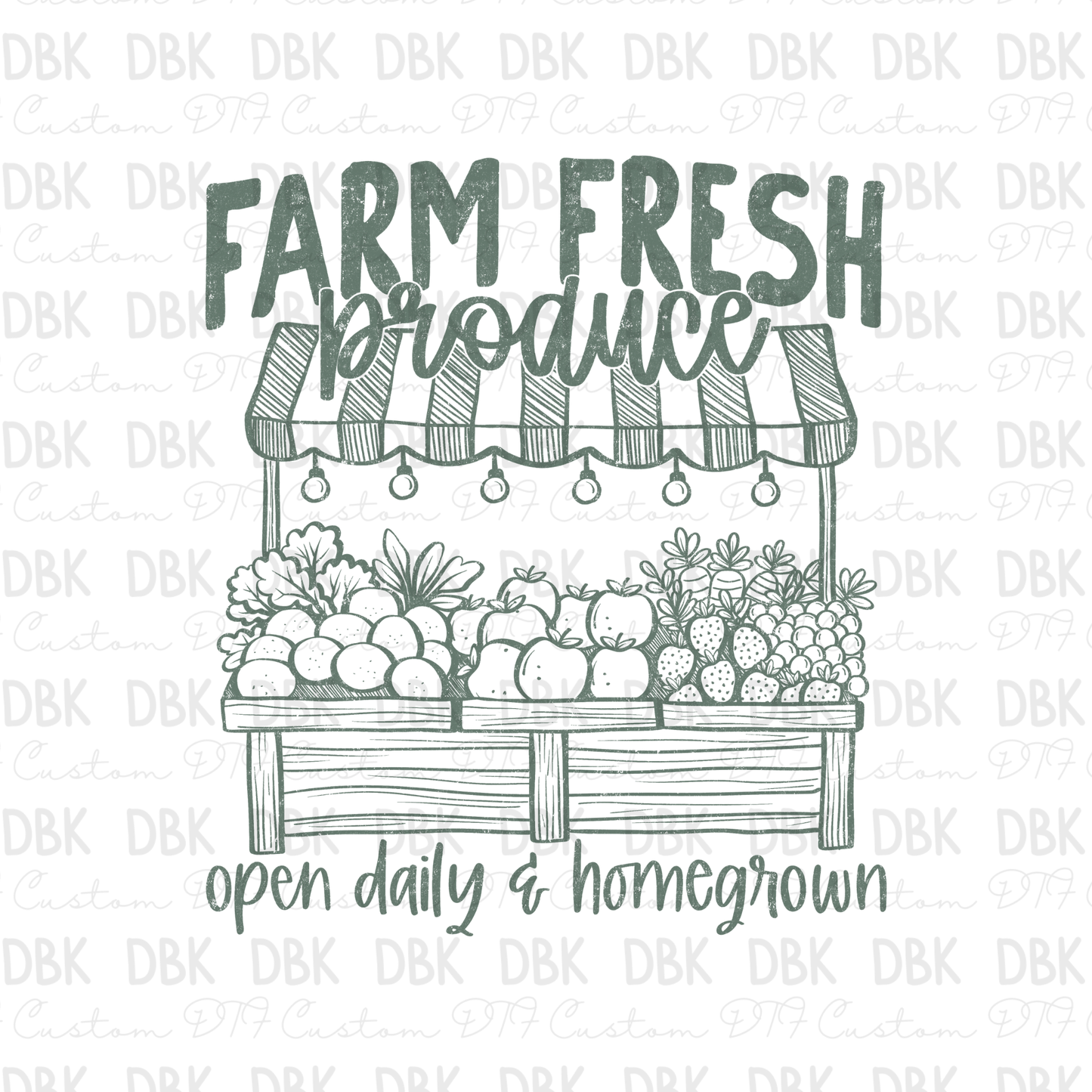 Farm Fresh DTF Transfer GREEN