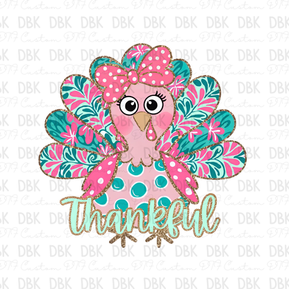 Colorful Turkey DTF Transfer