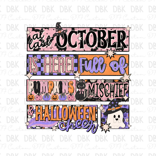 At least October is here DTF Transfer H359