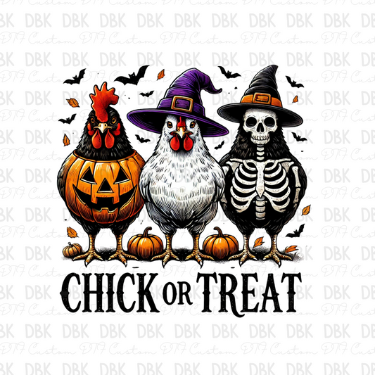 Chick or treat DTF transfer