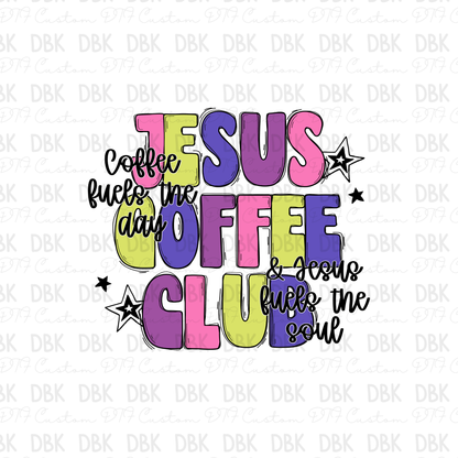 Jesus coffee club DTF Transfer