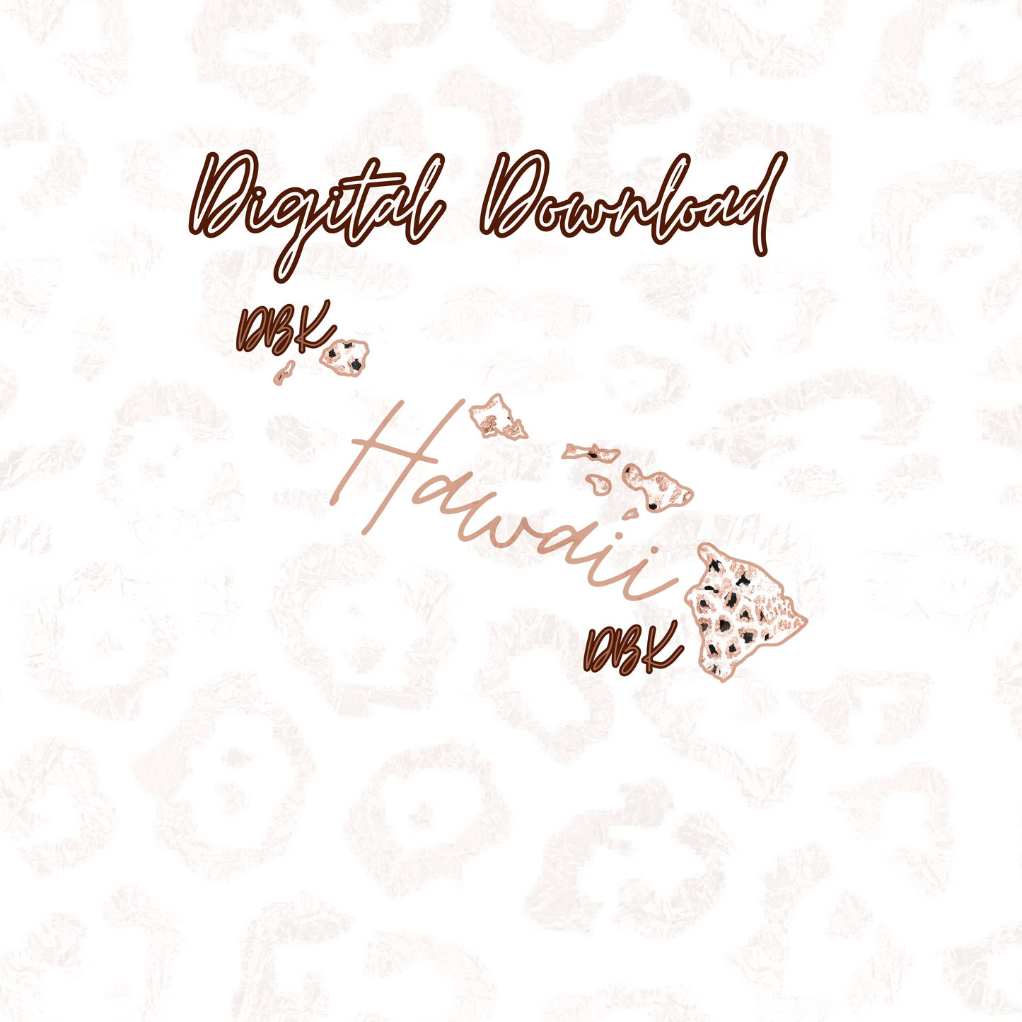 Hawaii Rose Gold Leopard Digital Download