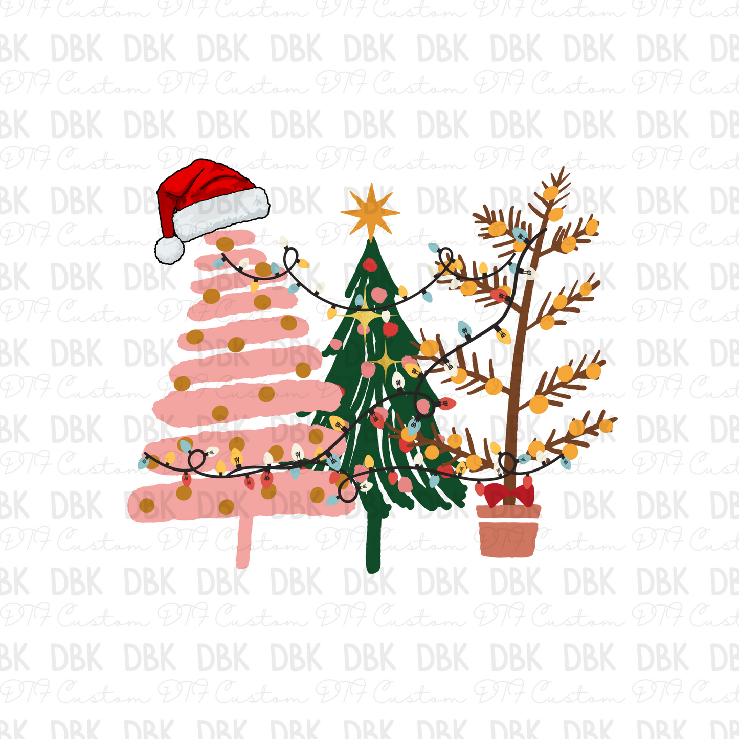 Christmas trees DTF transfer E281