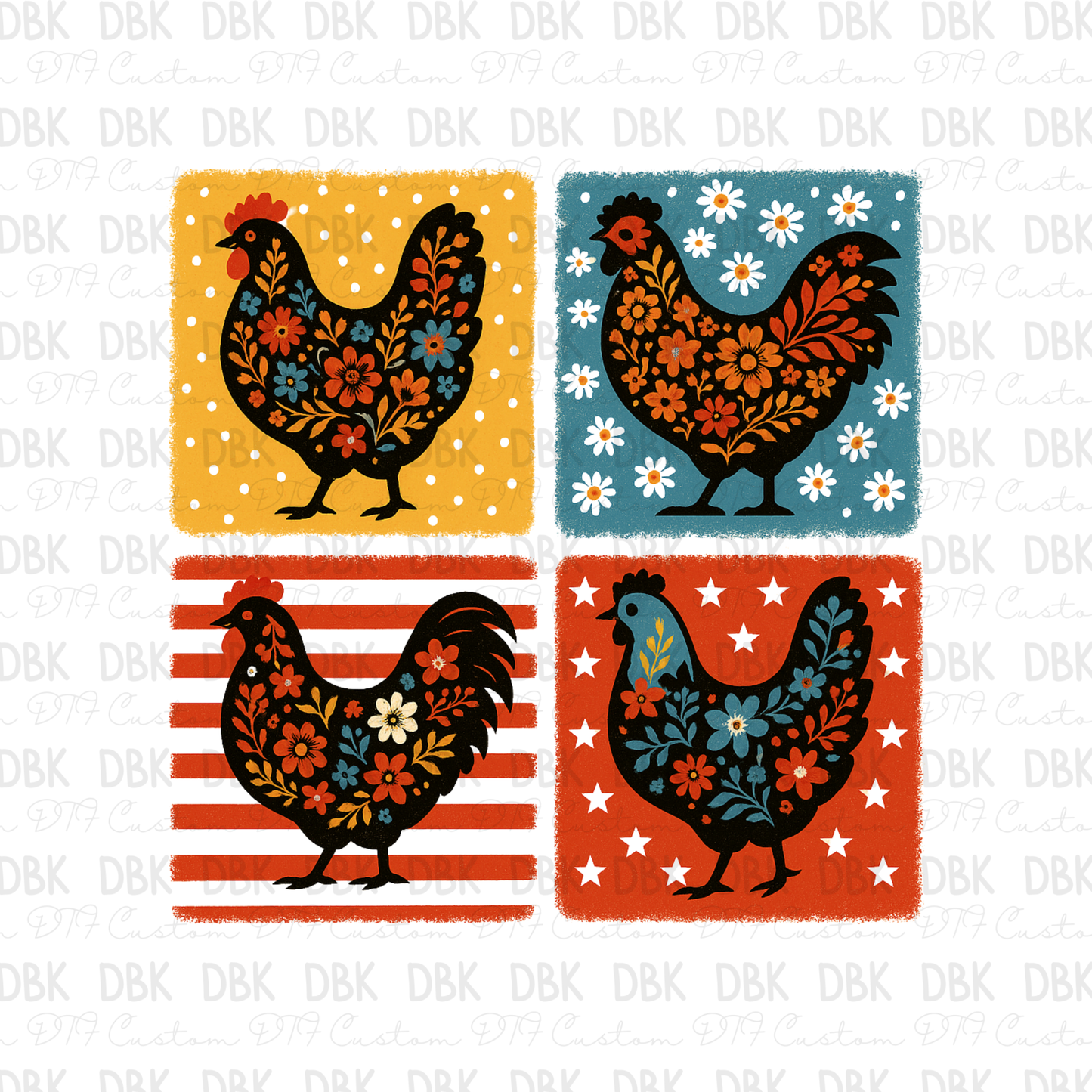 Chickens DTF Transfer