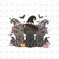 Cats with witch hats DTF transfer H111