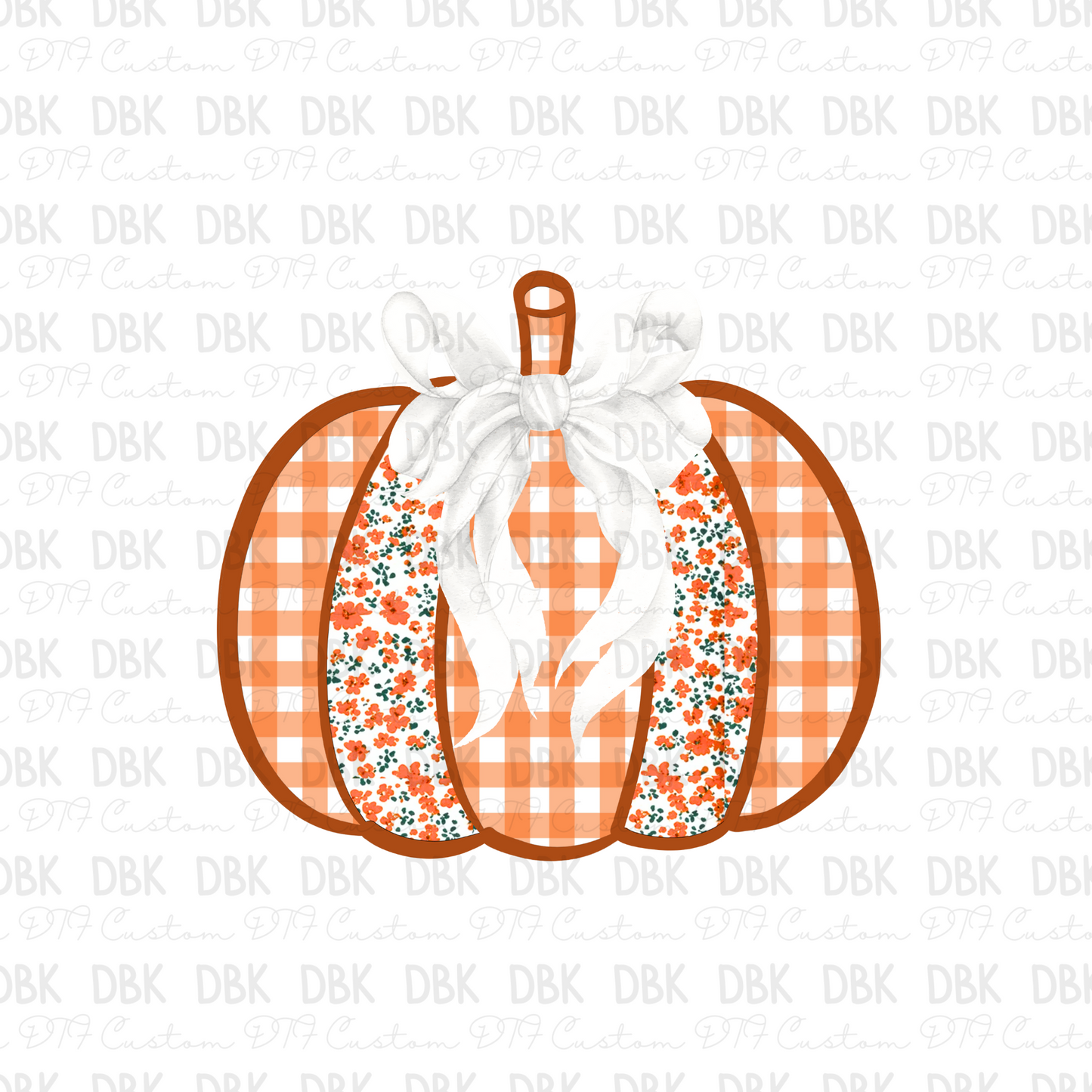 White Preppy Pumpkin DTF Transfer FS6