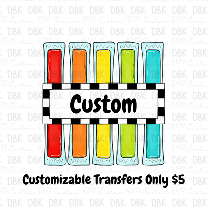 Boy Custom name DTF Transfer ONLY