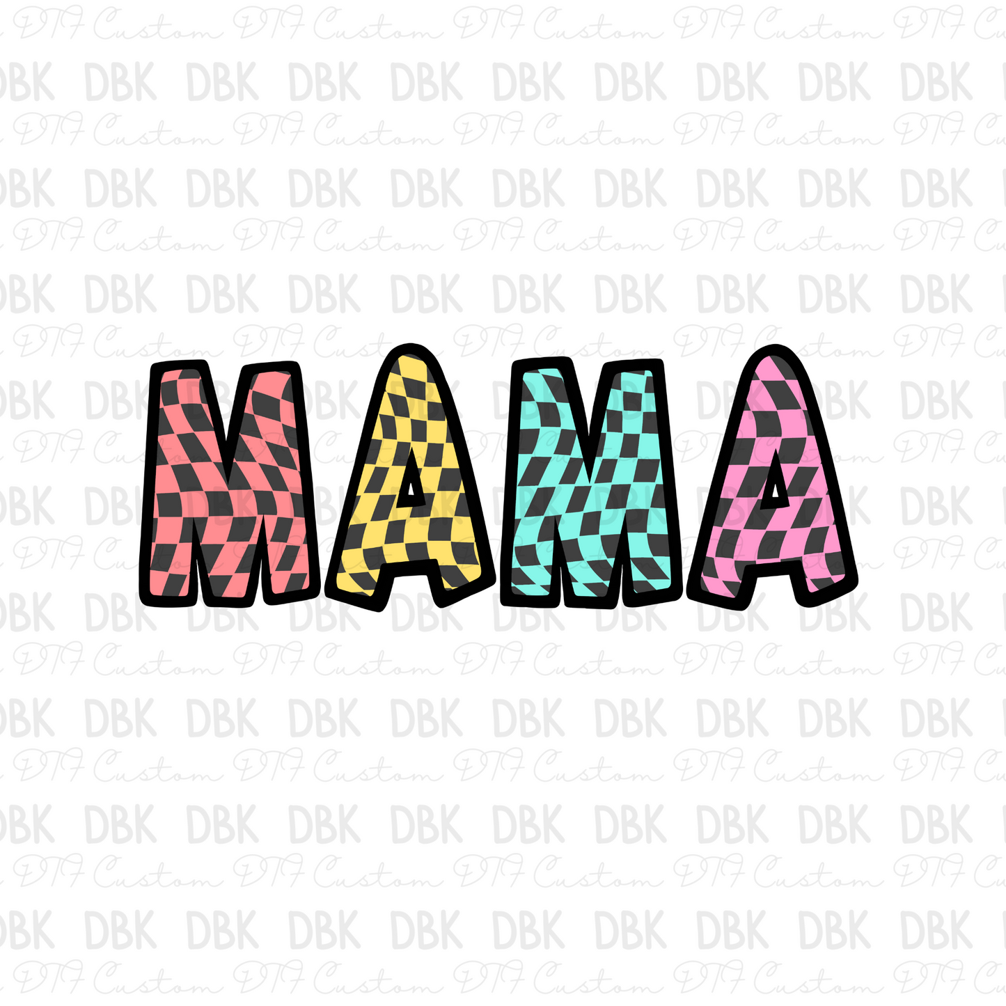 Mama Checkered DTF Transfer N229