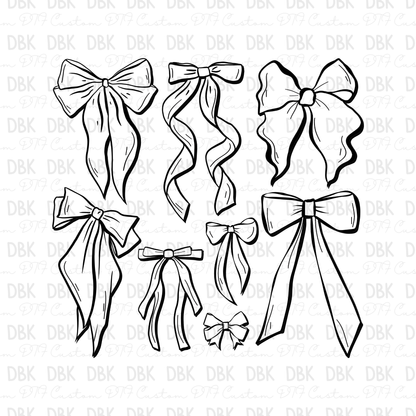 Bows DTF Transfer BLACK Z6