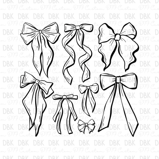 Bows DTF Transfer BLACK Z6