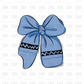 Blue Crayon Bow DTF Transfer