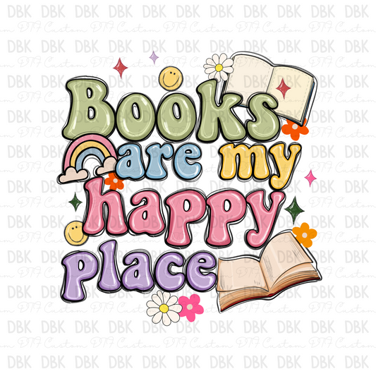 Books are my happy place DTF Transfer