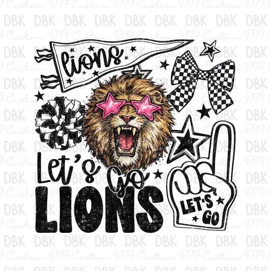 Lets go Lions DTF Transfer
