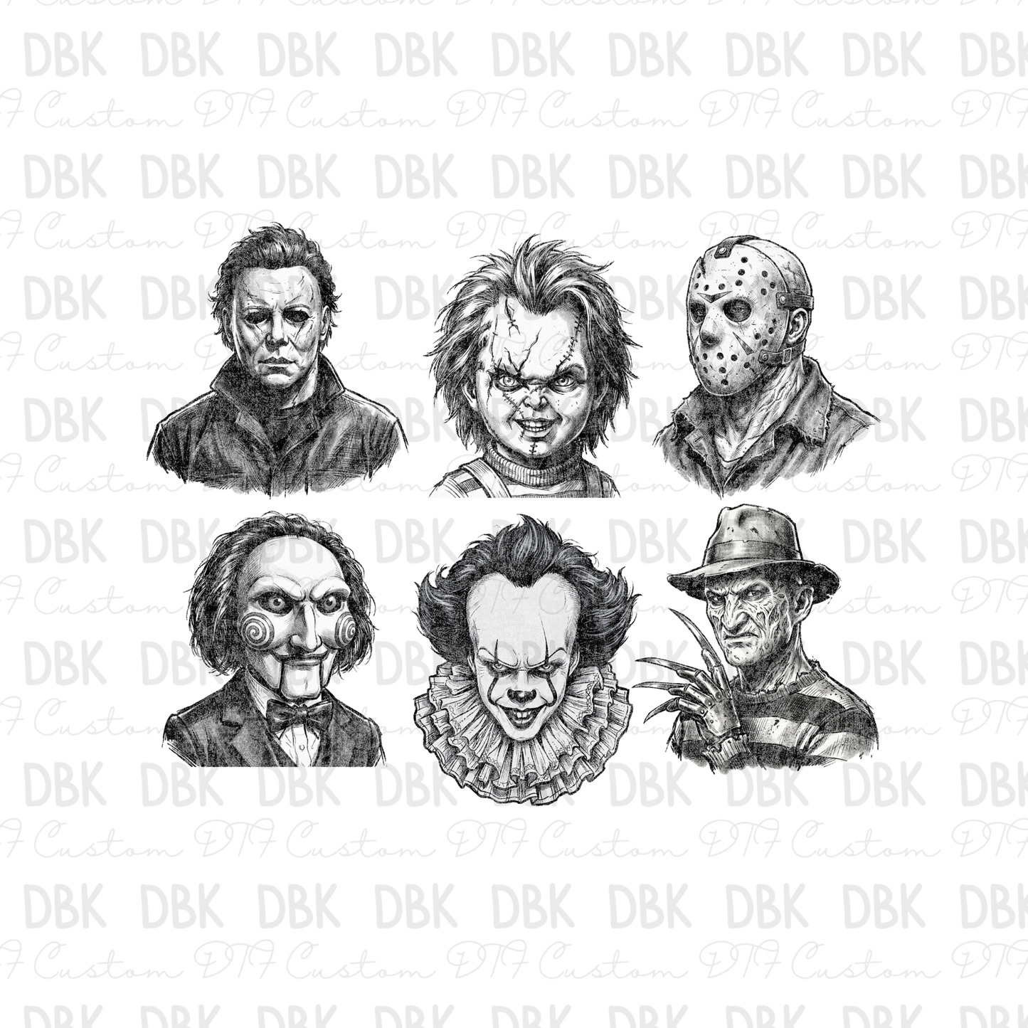 Halloween Characters DTF Transfer H364