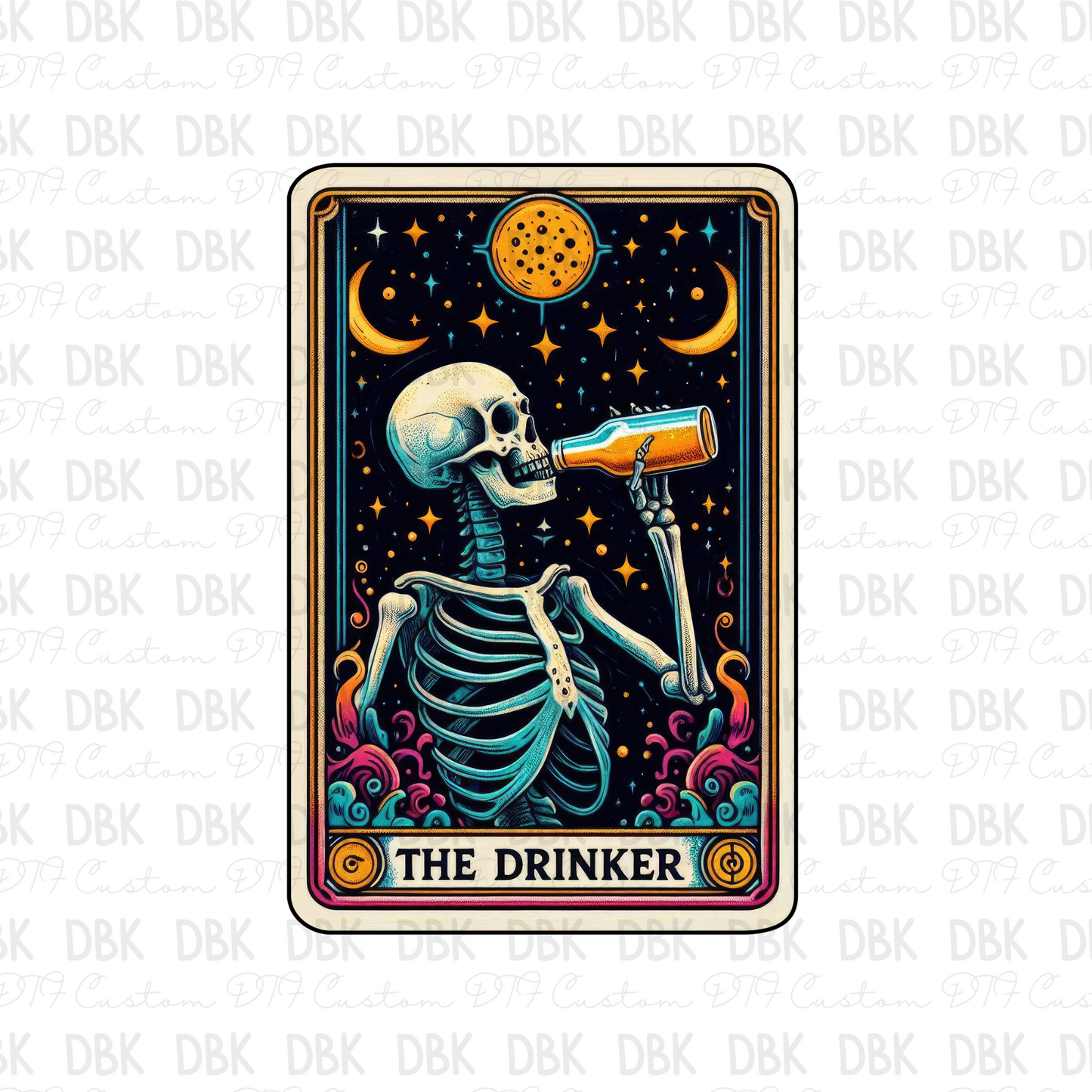 The drinker tarot card DTF transfer