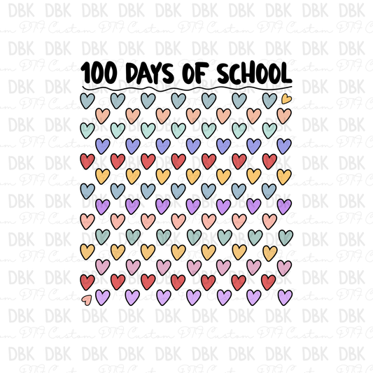 100 days of school hearts DTF Transfer A264