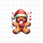 Gingerbread bubble DTF transfer E232