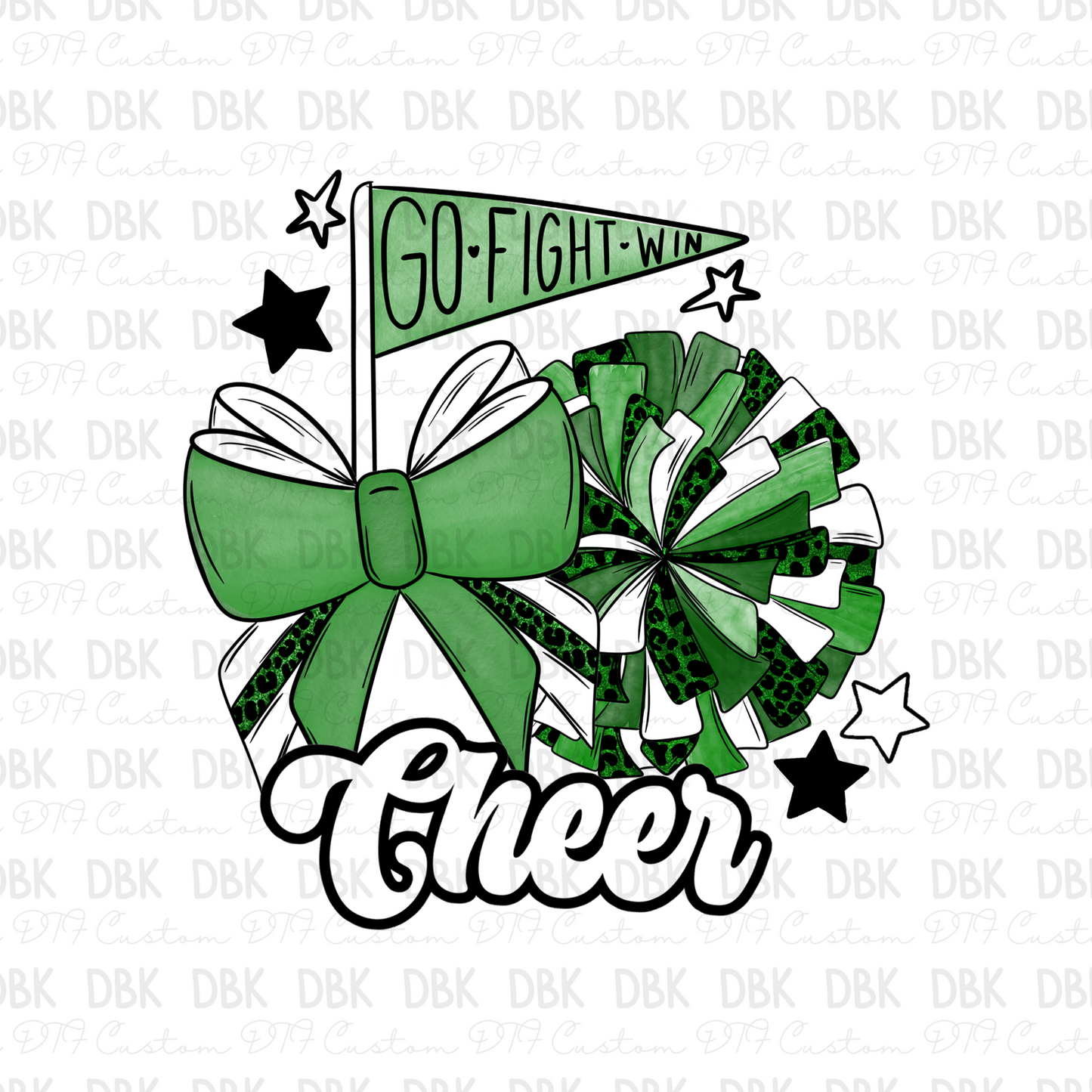 Green Cheer DTF transfer C93