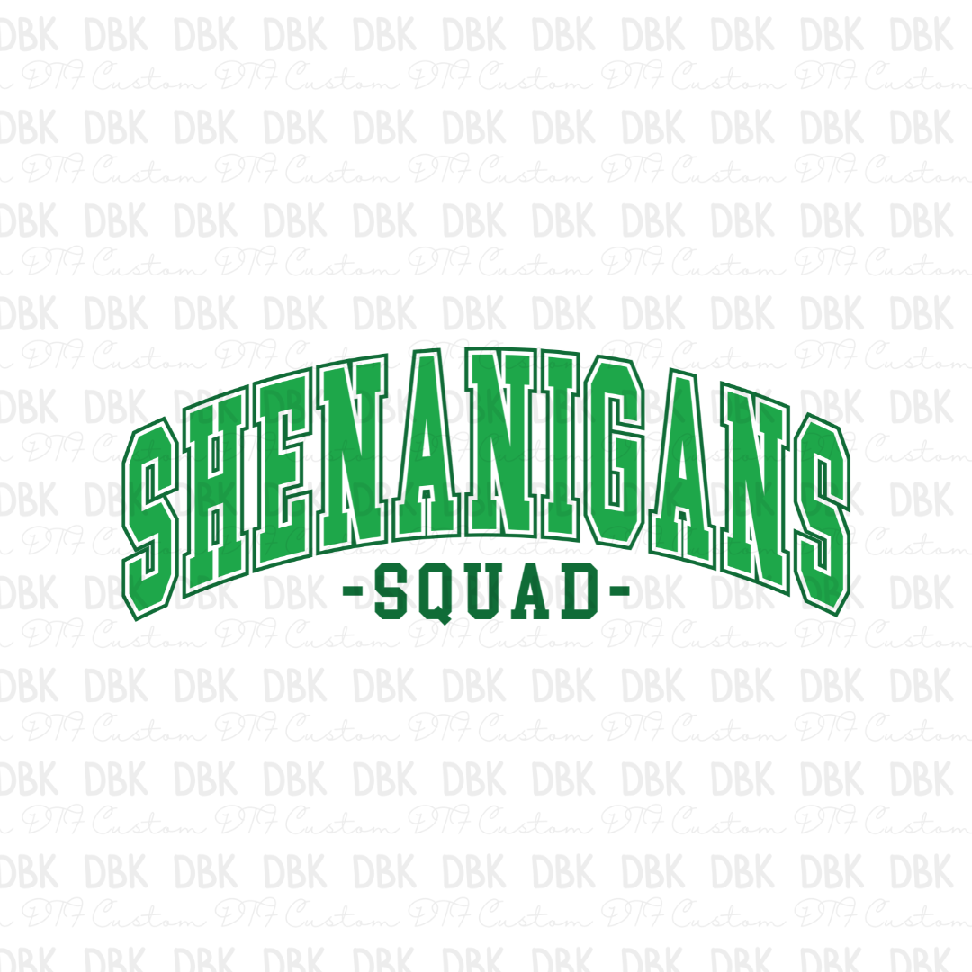 Shenanigans squad DTF transfer