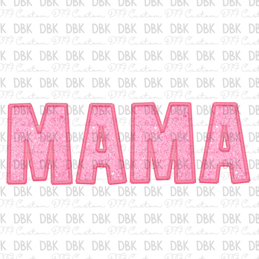 MAMA BUBBLE GUM PINK DTF transfer
