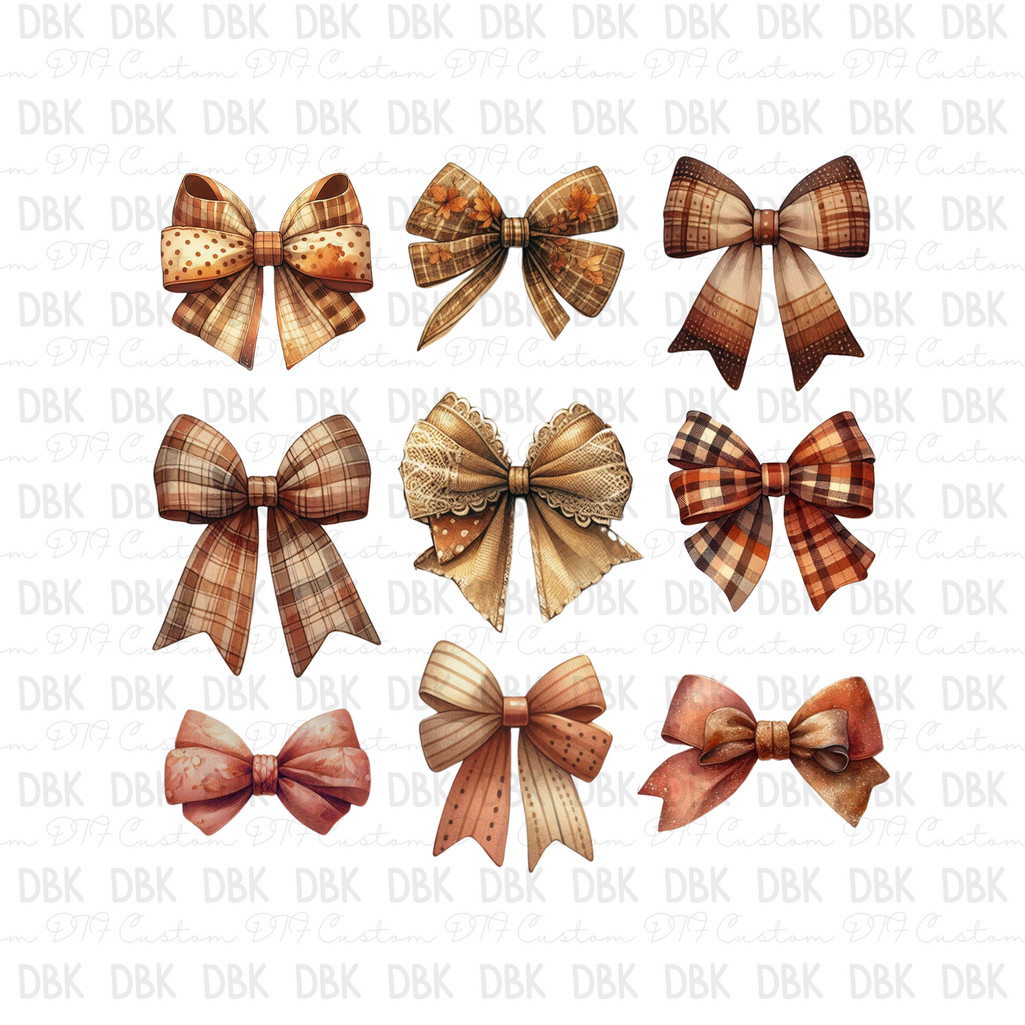 Fall bows DTF transfer F64