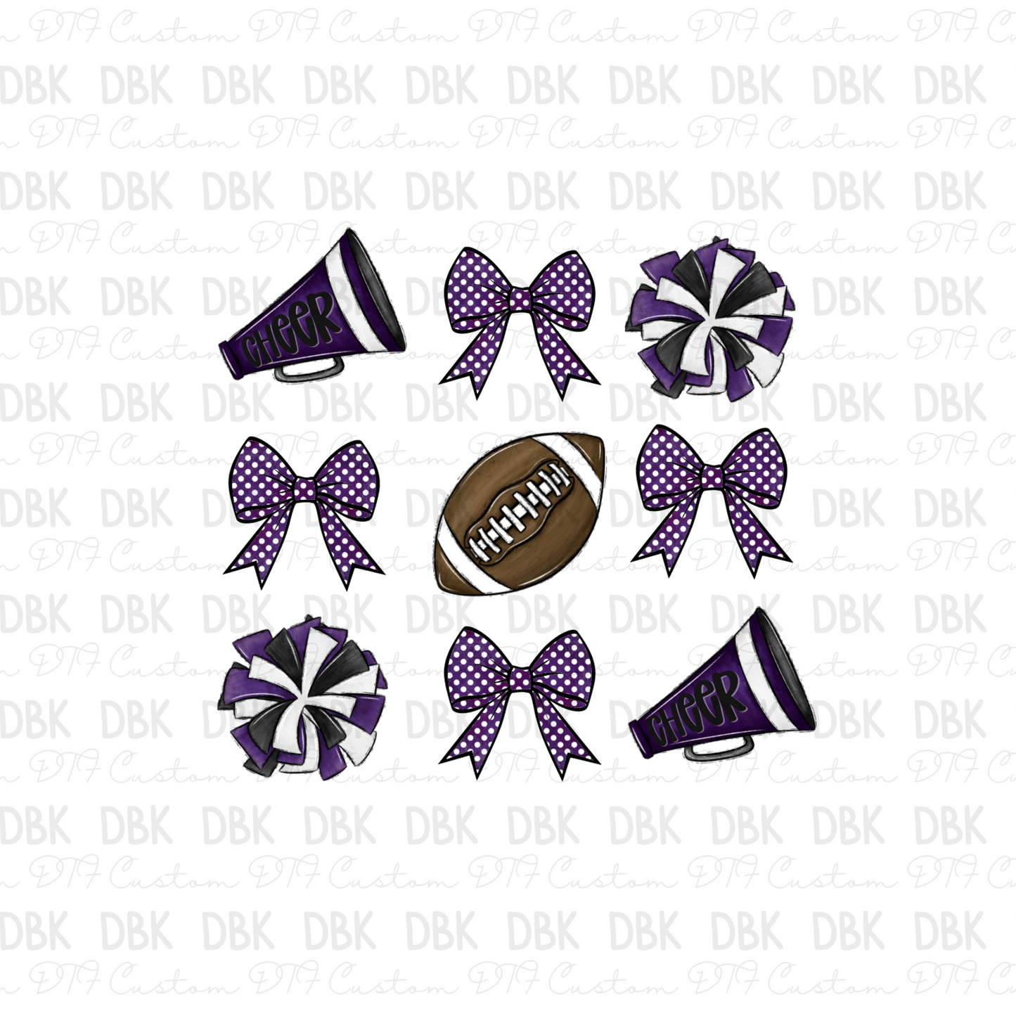 Purple cheer DTF transfer C119