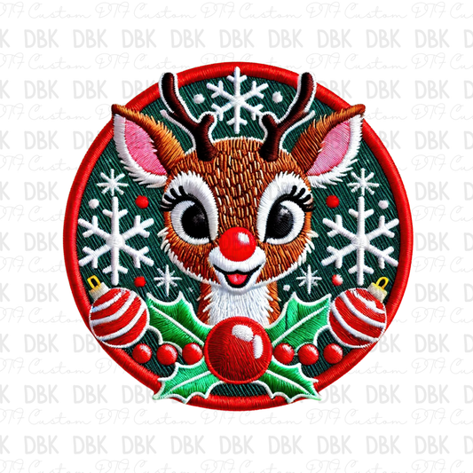 Christmas deer DTF Transfer B240