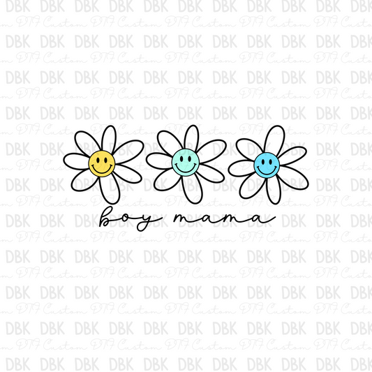 Boy Mama floral DTF transfer