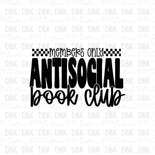 Antisocial book club DTF Transfer