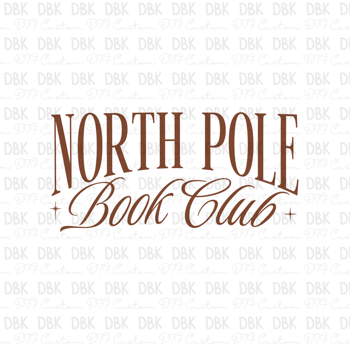 North Pole book club DTF Transfer