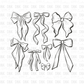 Bows DTF Transfer GREY Z7