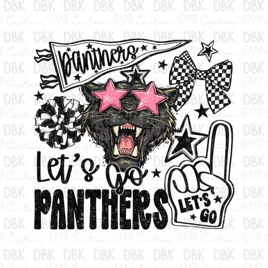 Lets go Panthers DTF Transfer