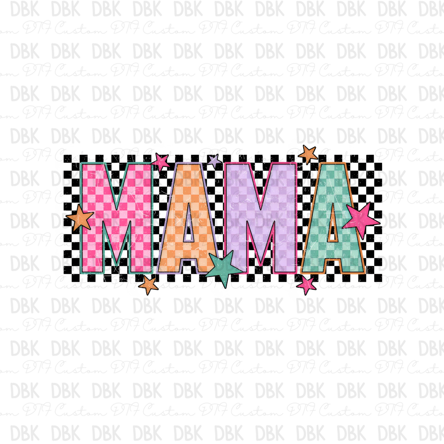 Retro Mama Stars DTF transfer N36