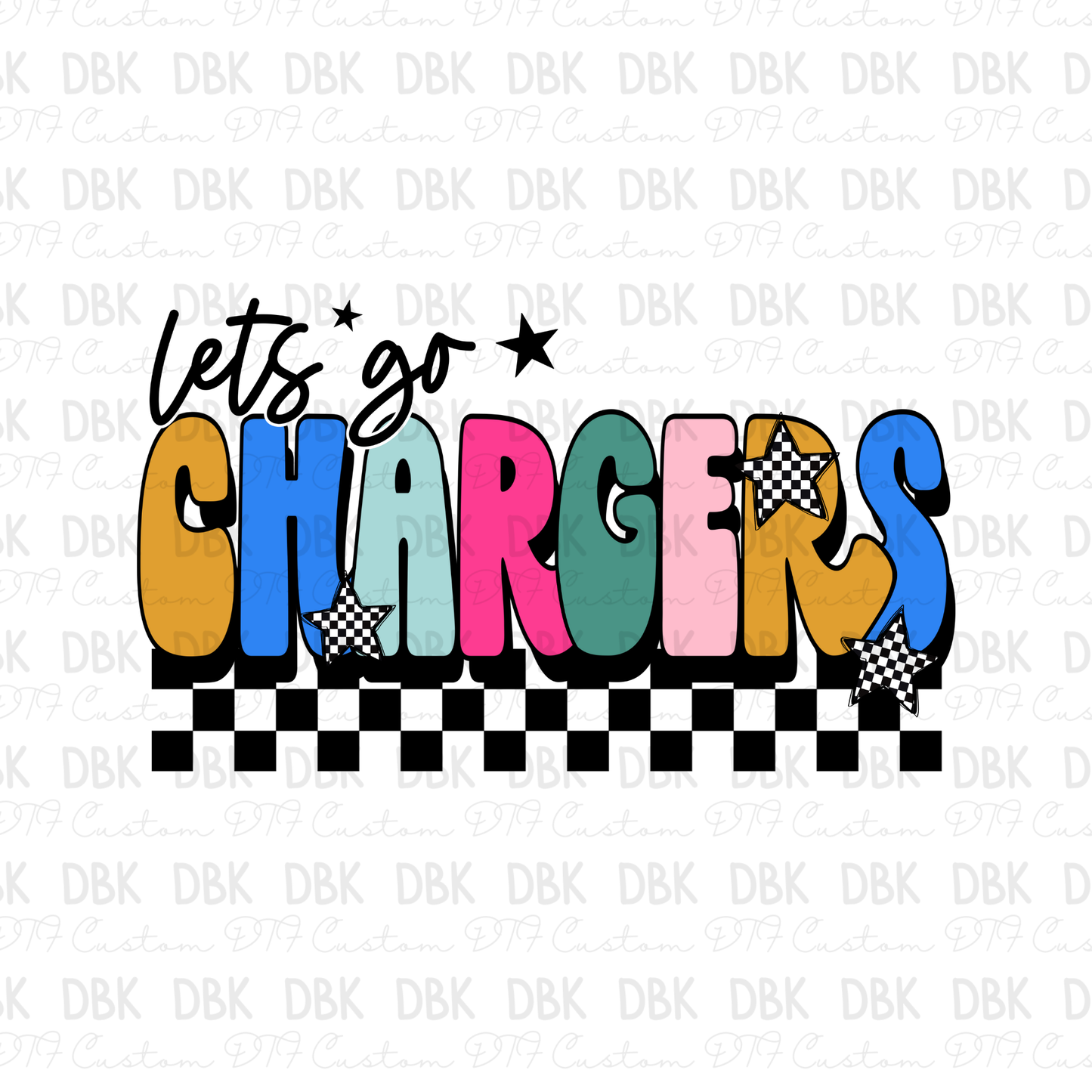 Chargers DTF Transfer