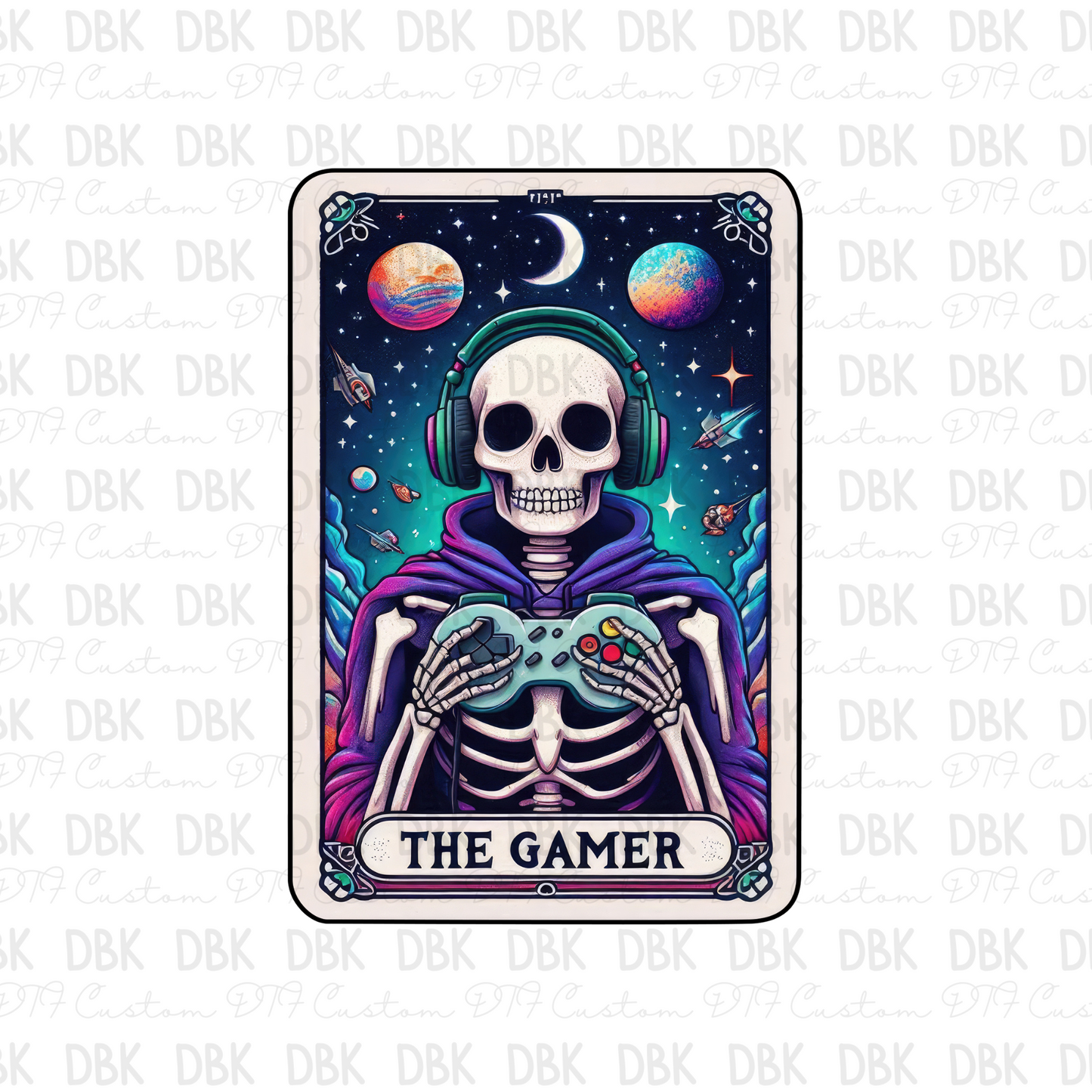 The gamer tarot card DTF transfer