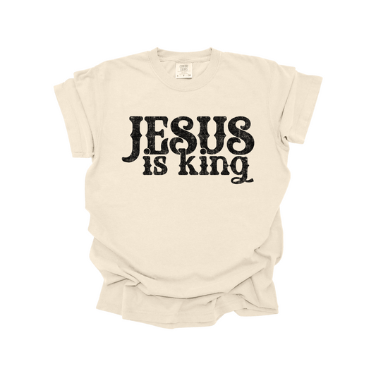 Jesus is King DTF Transfer BLACK