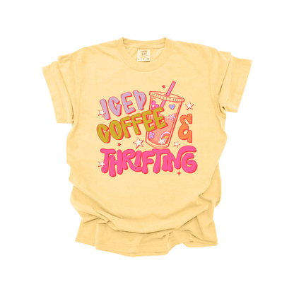 Iced coffee and thrifting DTF Transfer I344