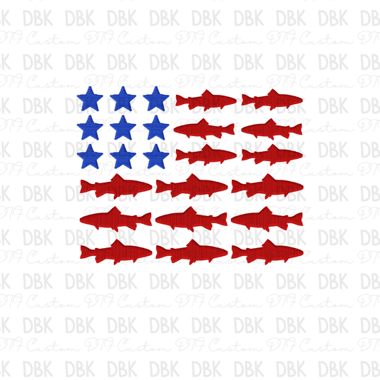 RWB Flag DTF Transfer