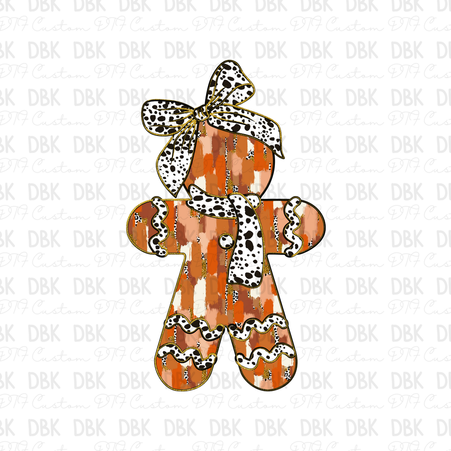 Glitter gingerbread man DTF Transfer E205