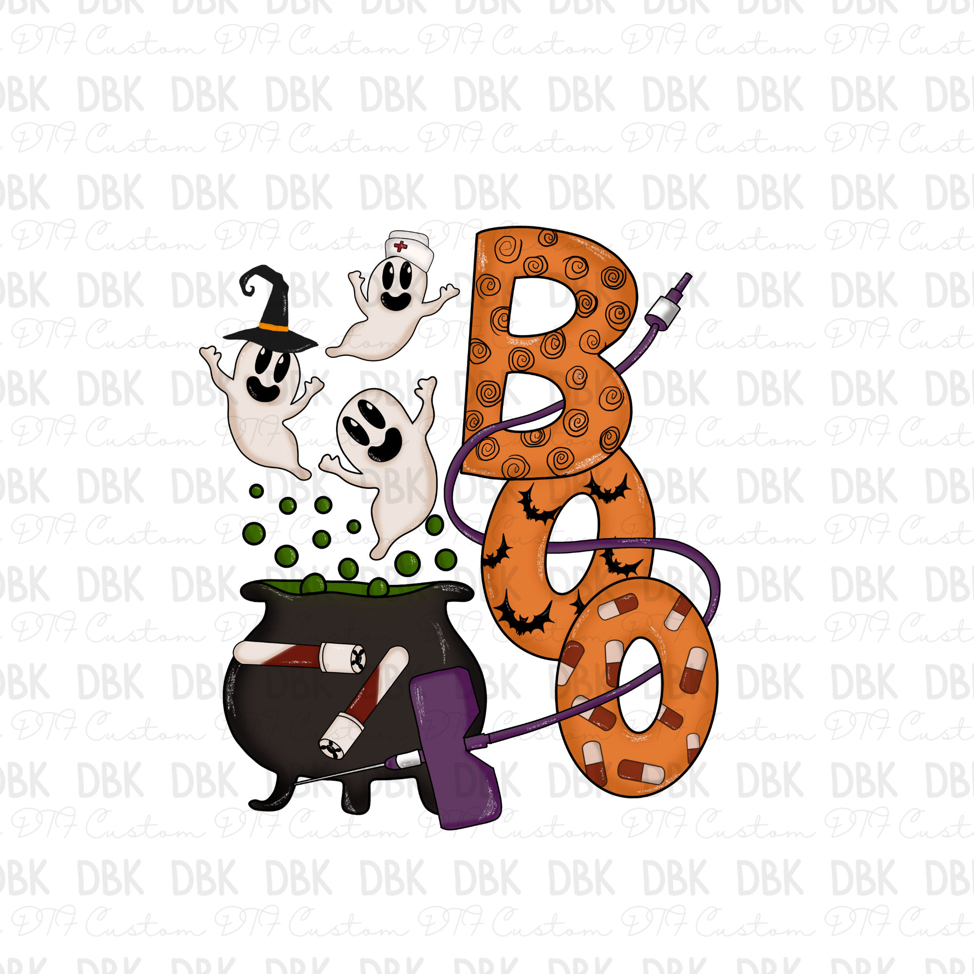 Boo pot with ghost DTF transfer H109 – DBK-Custom Creations