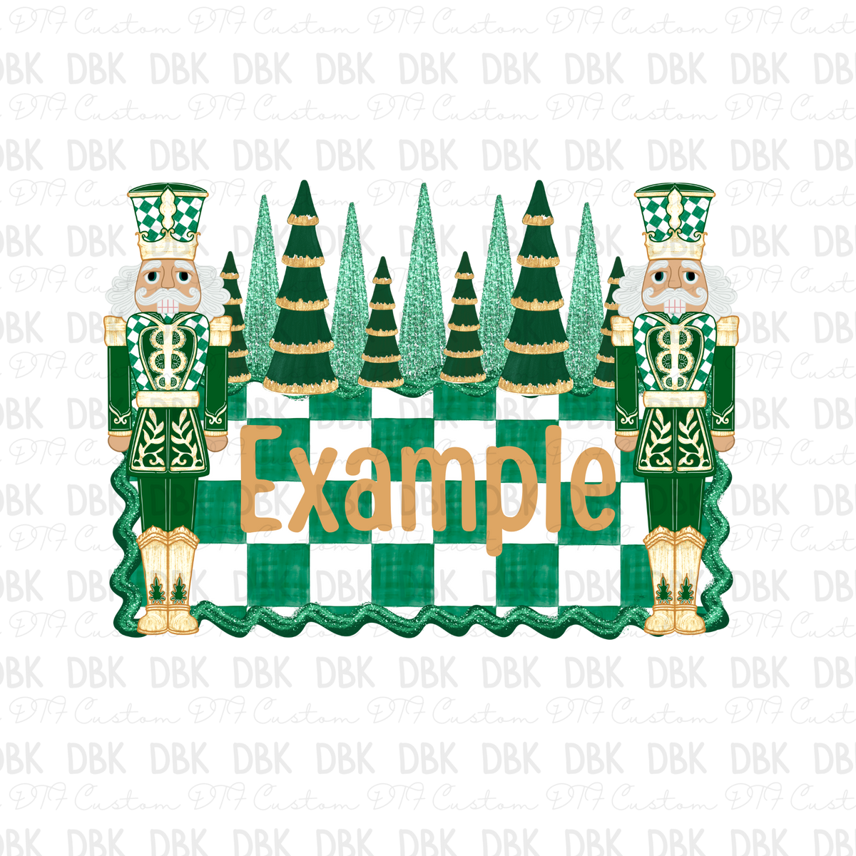 Green Nut Crackers Christmas Custom name DTF Transfer ONLY