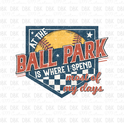 At the ball park softball DTF Transfer C236