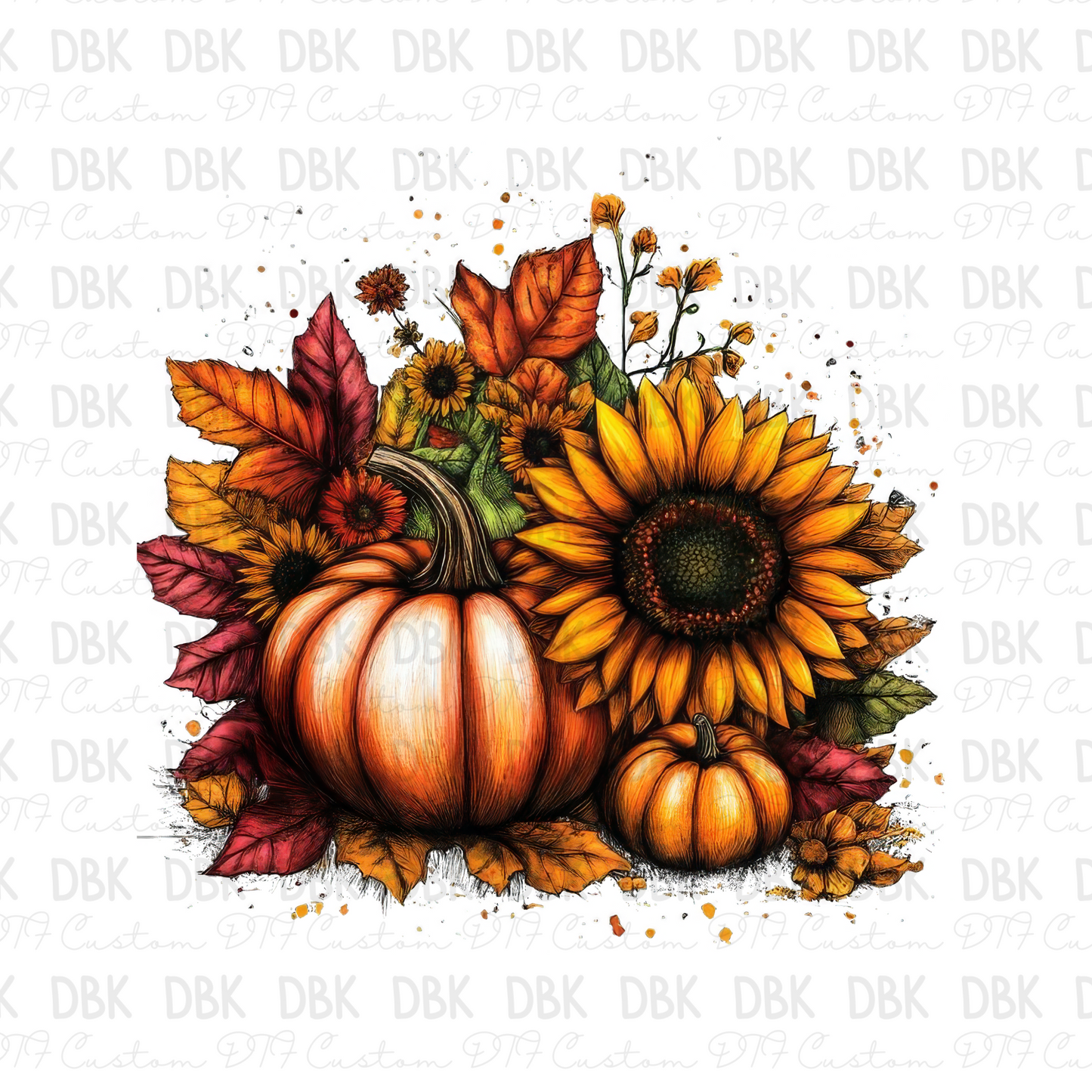 Sunflower & pumpkin DTF Transfer