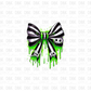 Halloween skull bow DTF transfer H208