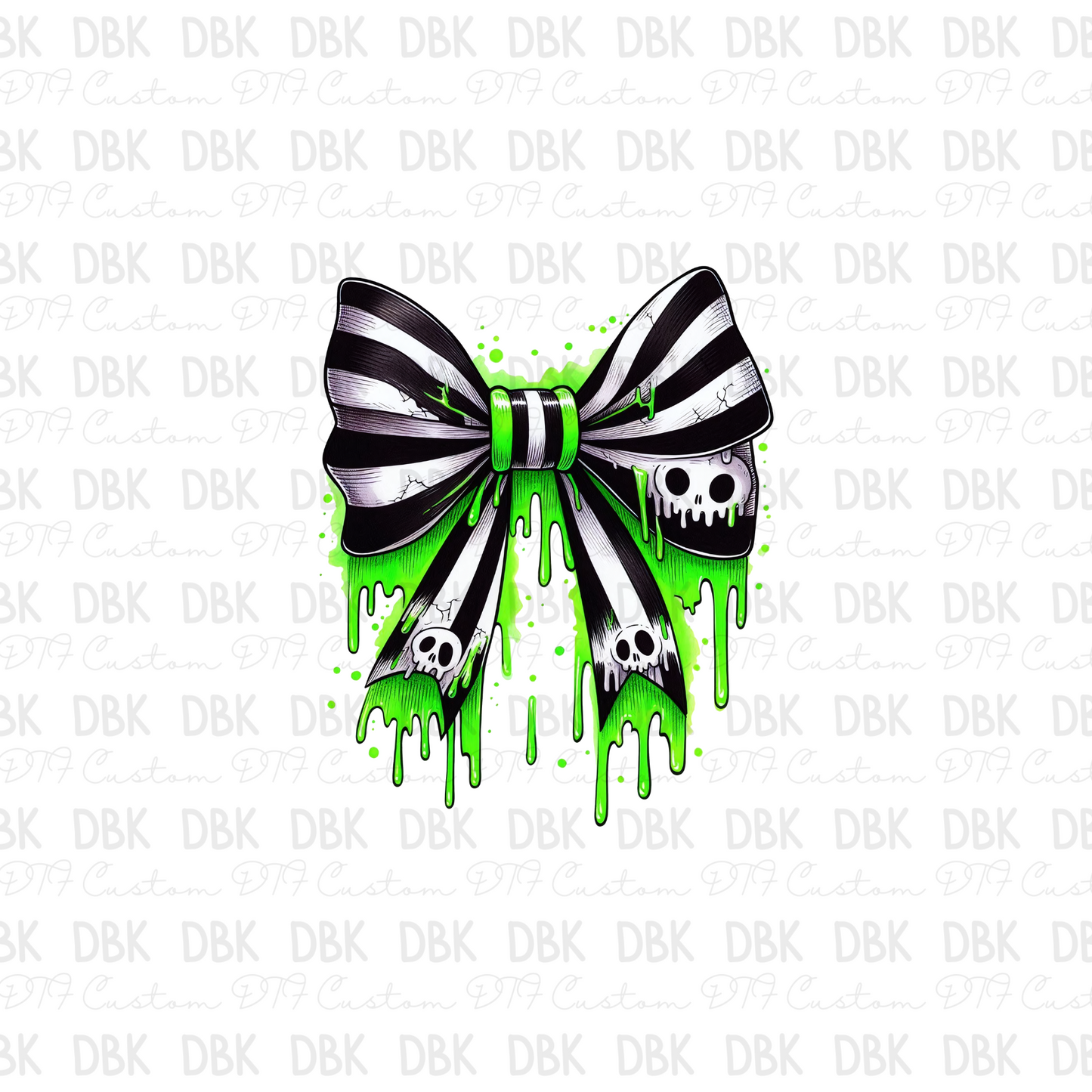 Halloween skull bow DTF transfer