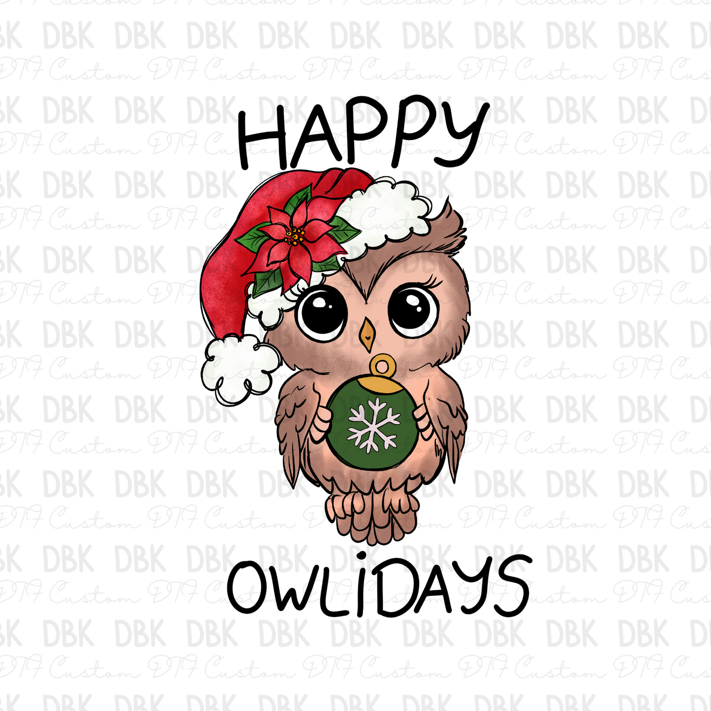 Happy owlidays DTF transfer E66