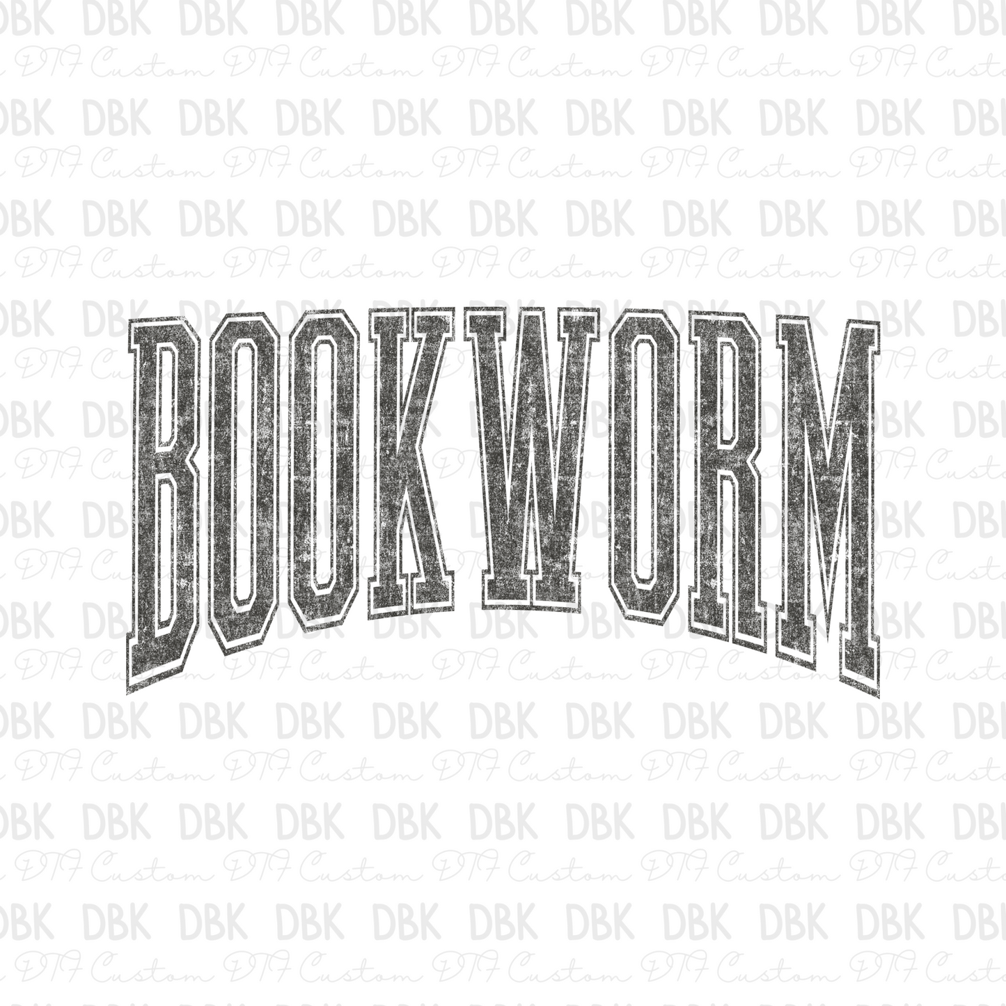 Bookworm GREY DTF Transfer D48